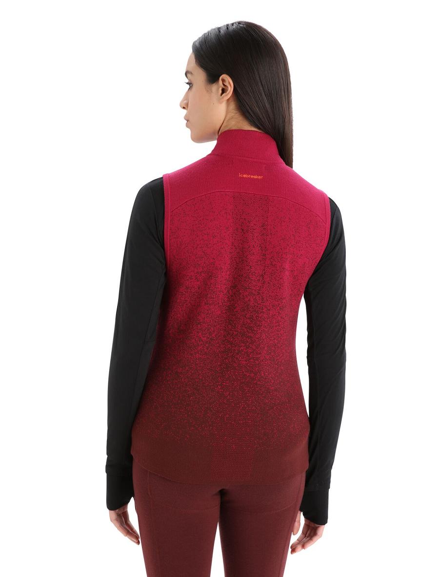 Women's Icebreaker ZoneKnit™ Merino Insulated Vest Into the Deep Jackets Cherry / Espresso | CA 1290MQZA